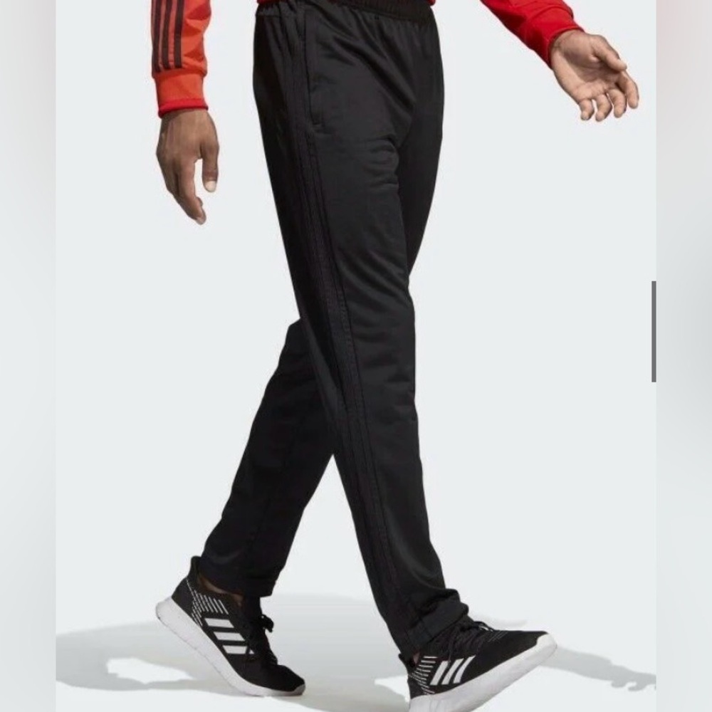 Adidas Essentials 3-Stripes Tapered Track Pants Black/Black Stripe Mens XL Gym